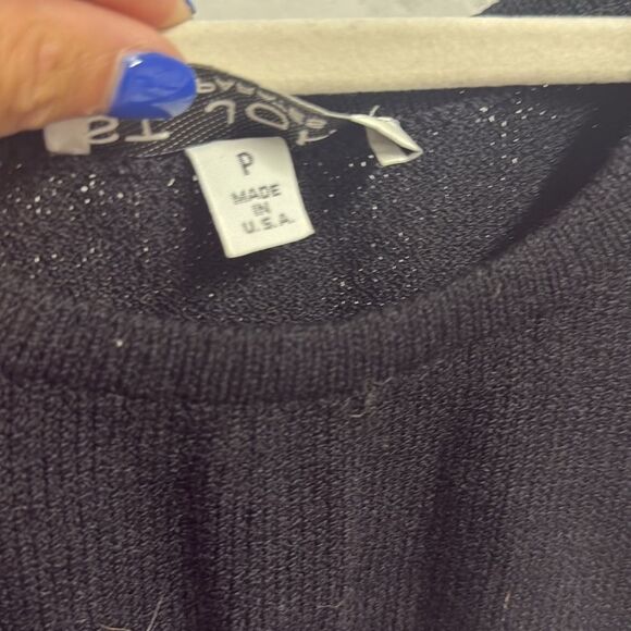 St. John Black Fitted Crop Tank Top Knit SIZE P - Like New - Picture 2 of 4